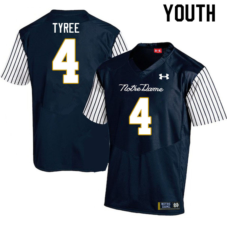 Youth #4 Chris Tyree Notre Dame Fighting Irish College Football Jerseys Stitched Sale-Alternate